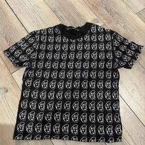 Alexander McQueen McQ Black & White Face Logo Print T-Shirt